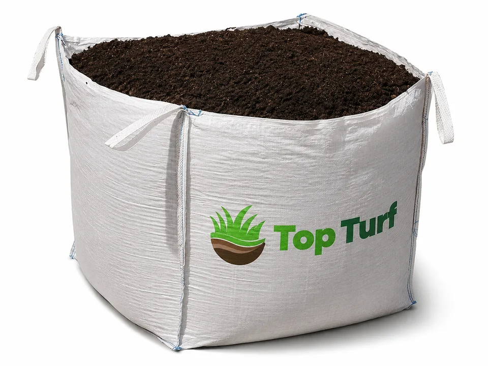 A TopTurf bulk bag of screened topsoil